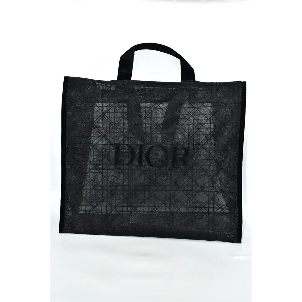 Christian Dior Beach Tote Bag Black Velvet Mesh Limited Beauty Parfums Gift GWP - Picture 4 of 10
